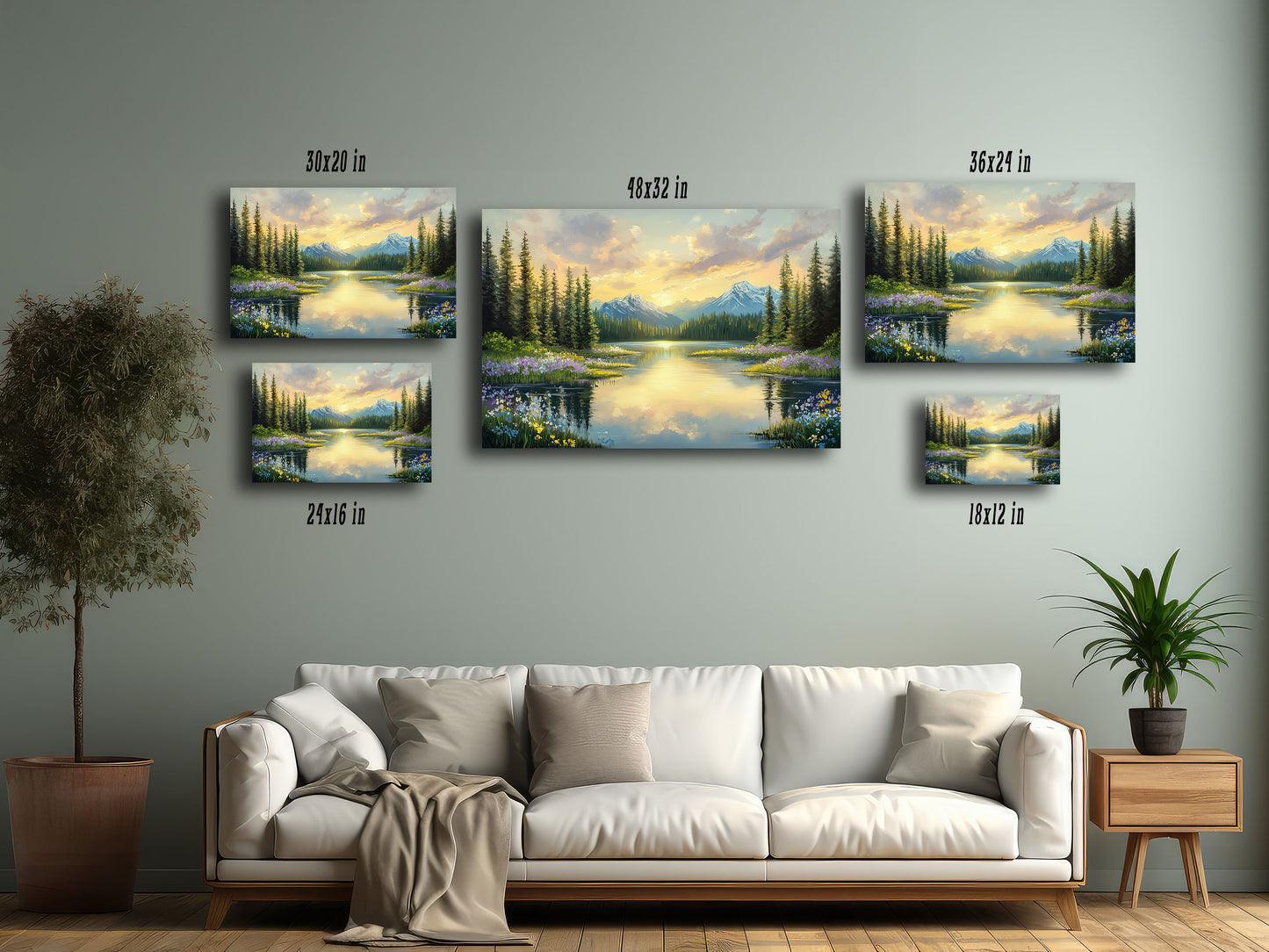Mountain Sunset Landscape Wall Art