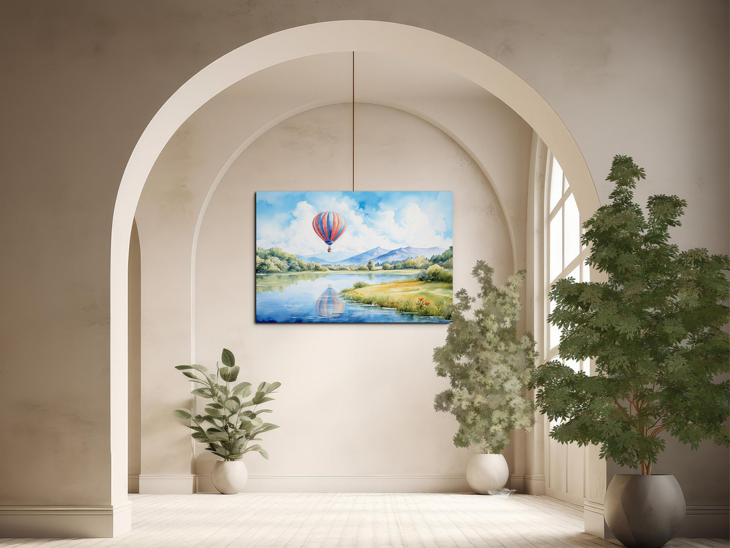 Scenic Hot Air Balloon Wall Art