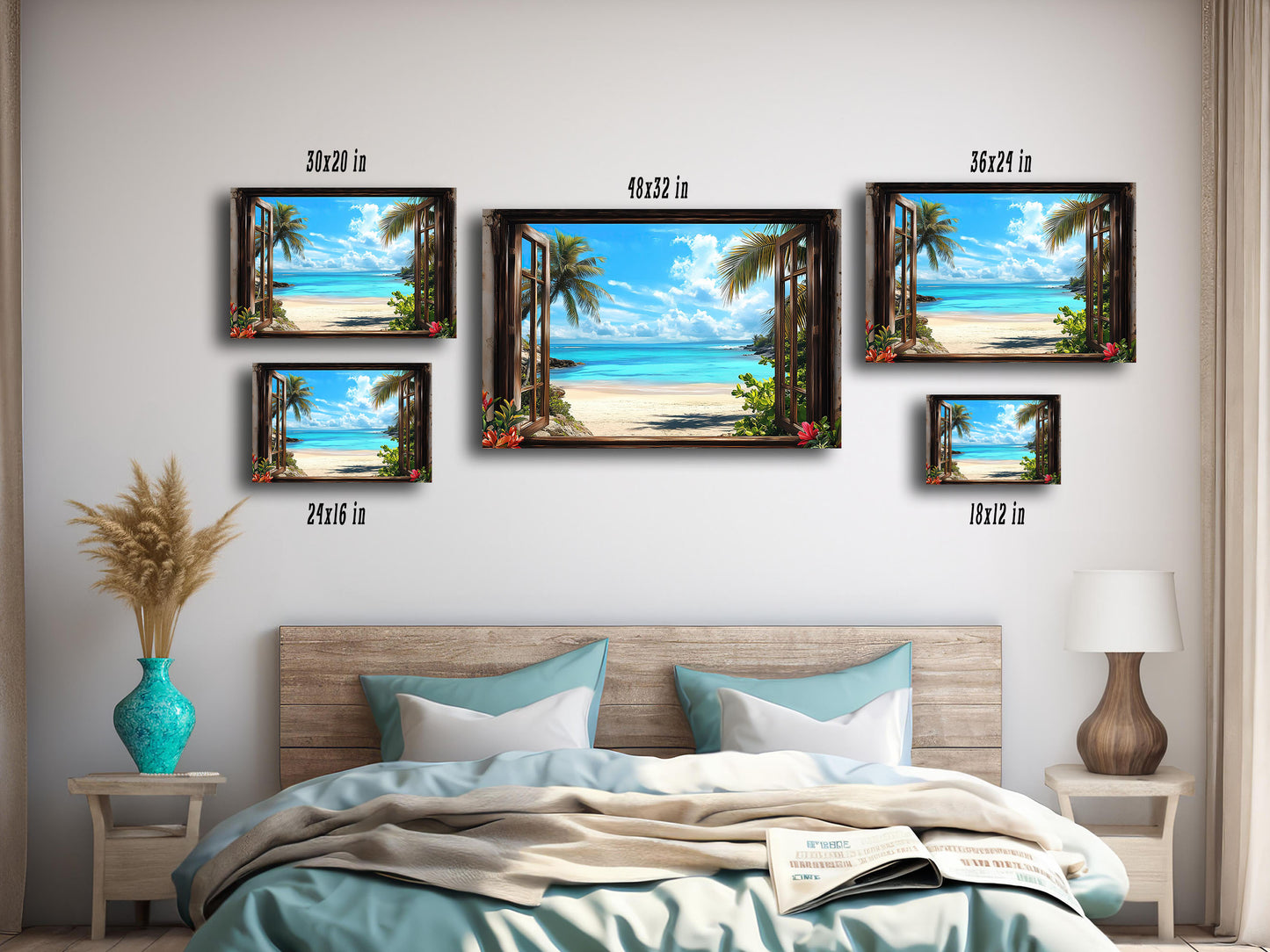 Tropical Seaside Window Scene