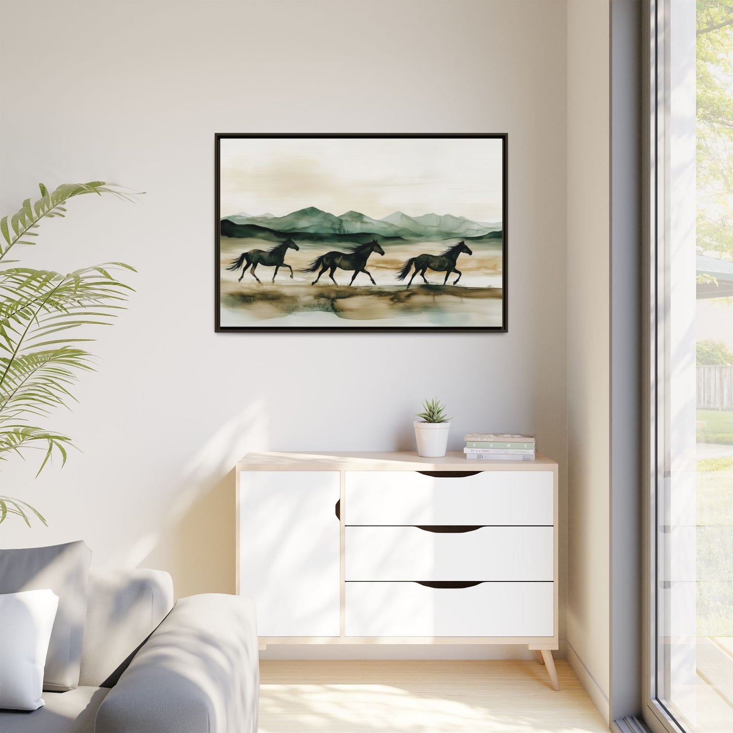 Galloping Horses Canvas Wrap