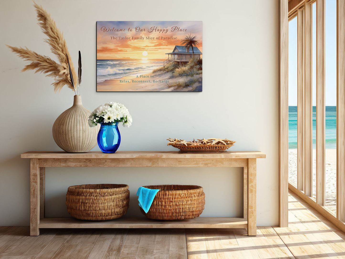 Beach Sunset Custom Canvas Wall Art