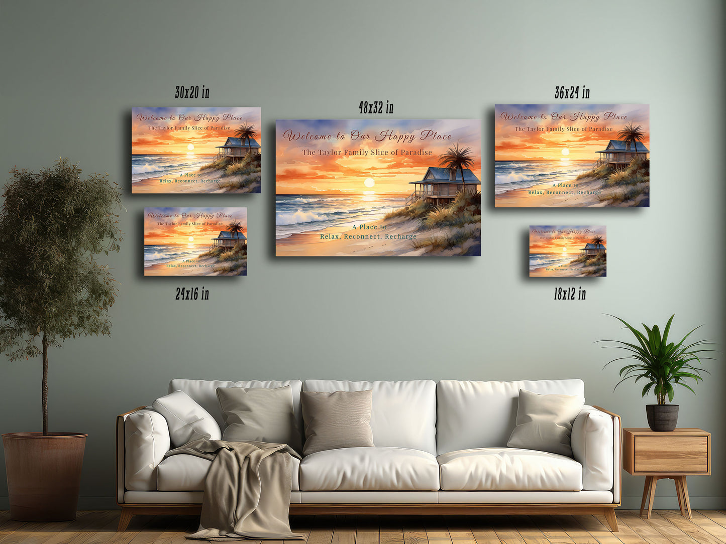 Beach Sunset Custom Canvas Wall Art