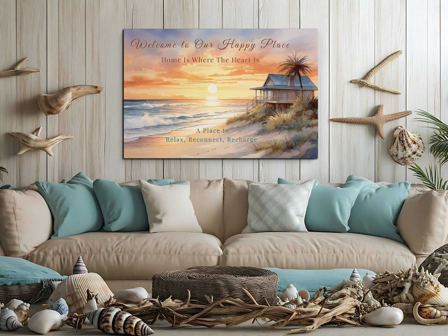 Beach Sunset Custom Canvas Wall Art