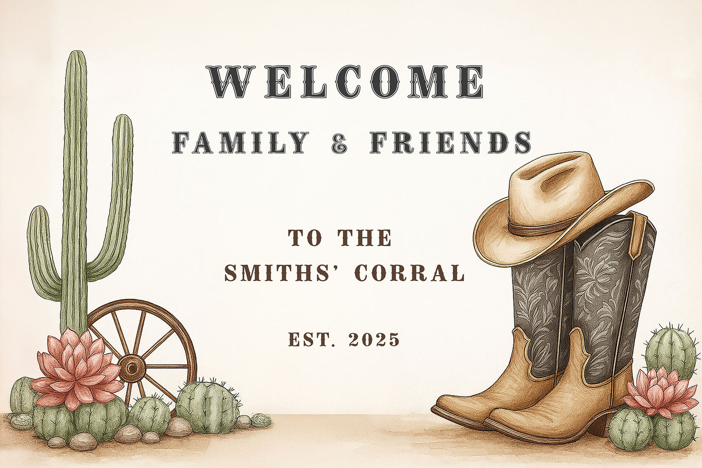 Personalized Rustic Canvas Wall Art