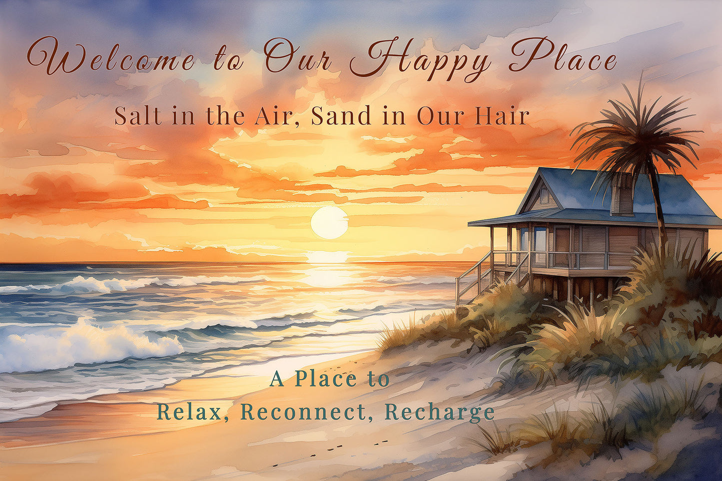 Beach Sunset Custom Canvas Wall Art