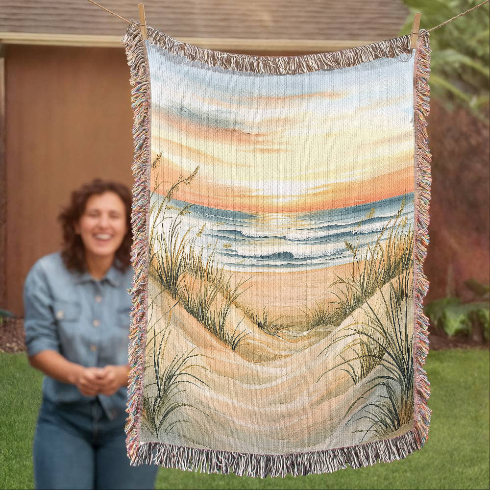 Coastal Sunset Dunes Blanket