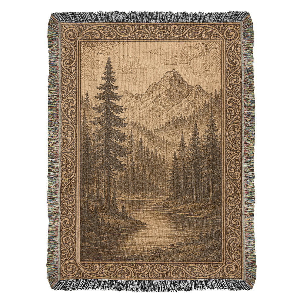 Mountain Serenity Woven Blanket