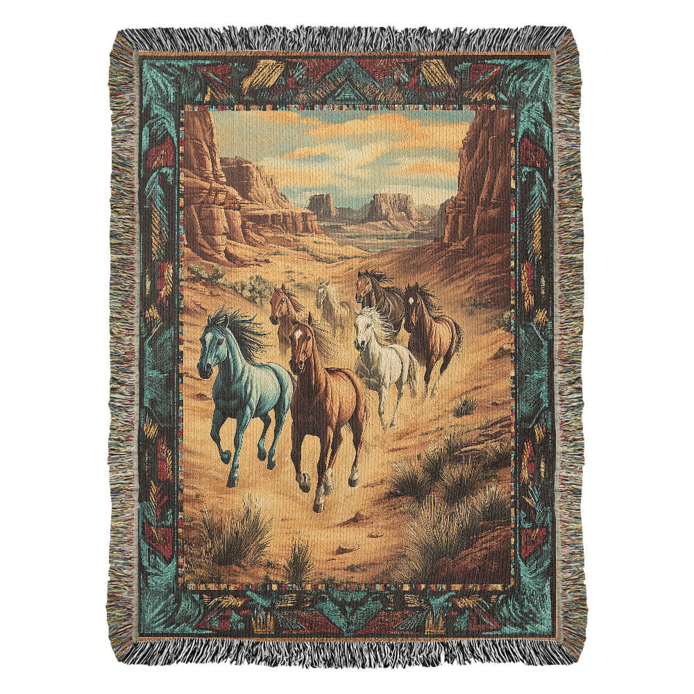 Wild Horses Desert Blanket