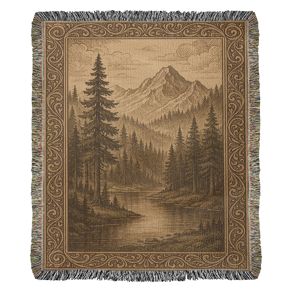 Mountain Serenity Woven Blanket