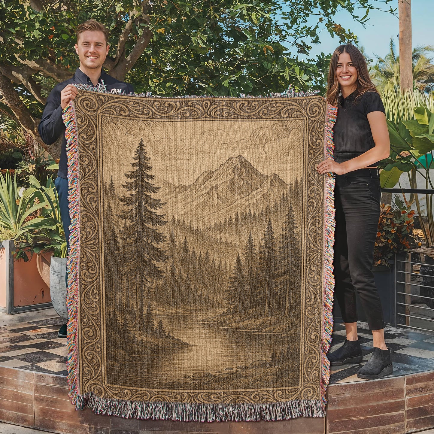 Mountain Serenity Woven Blanket
