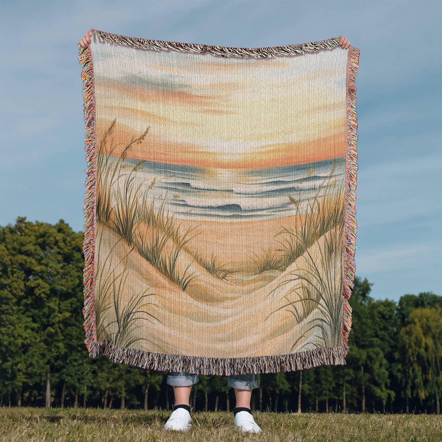 Coastal Sunset Dunes Blanket
