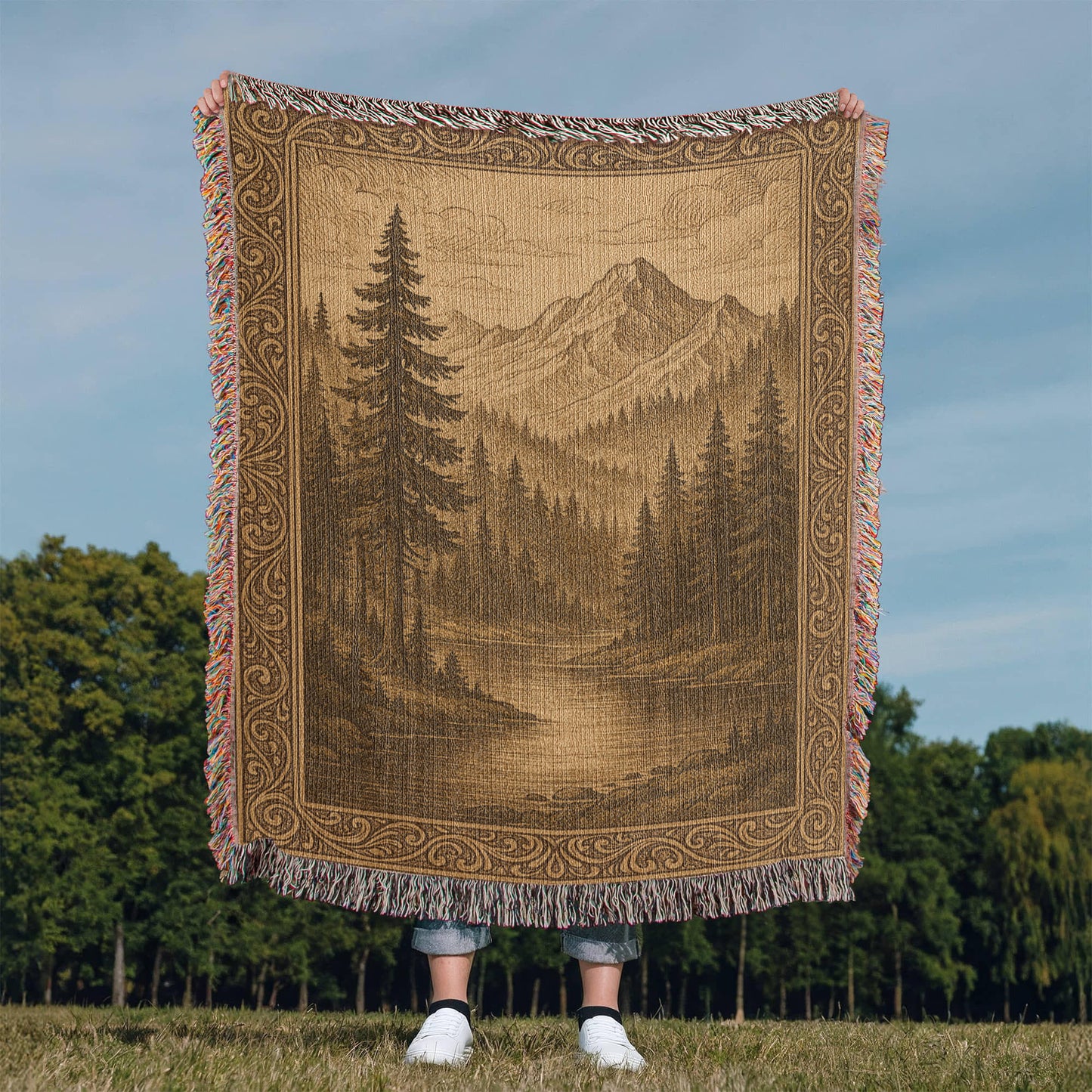 Mountain Serenity Woven Blanket