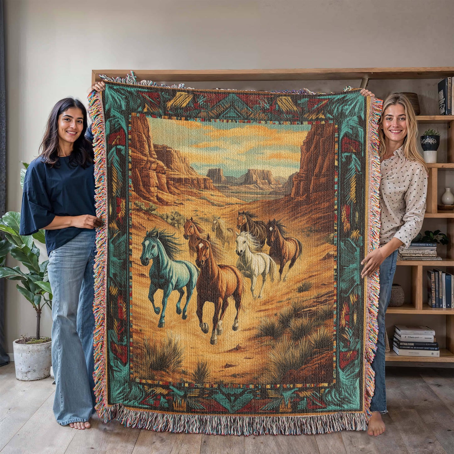 Wild Horses Desert Blanket