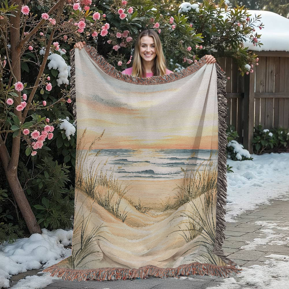 Coastal Sunset Dunes Blanket