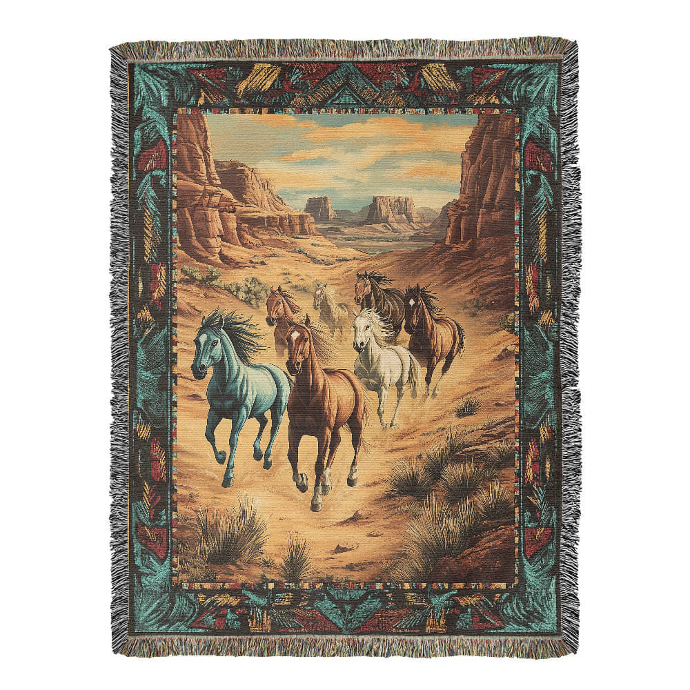 Wild Horses Desert Blanket