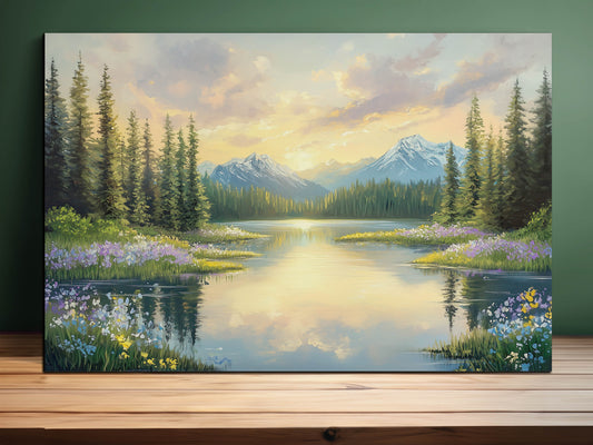 Mountain Sunset Landscape Wall Art