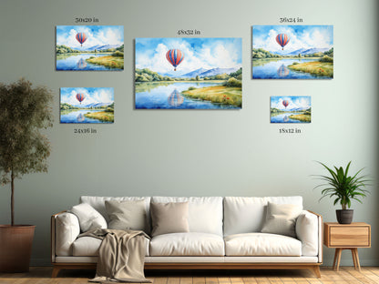 Scenic Hot Air Balloon Wall Art