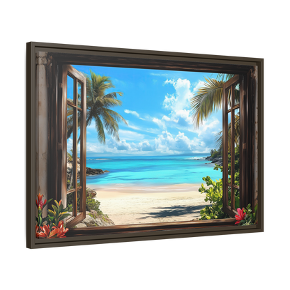 Tropical Seaside Window Scene