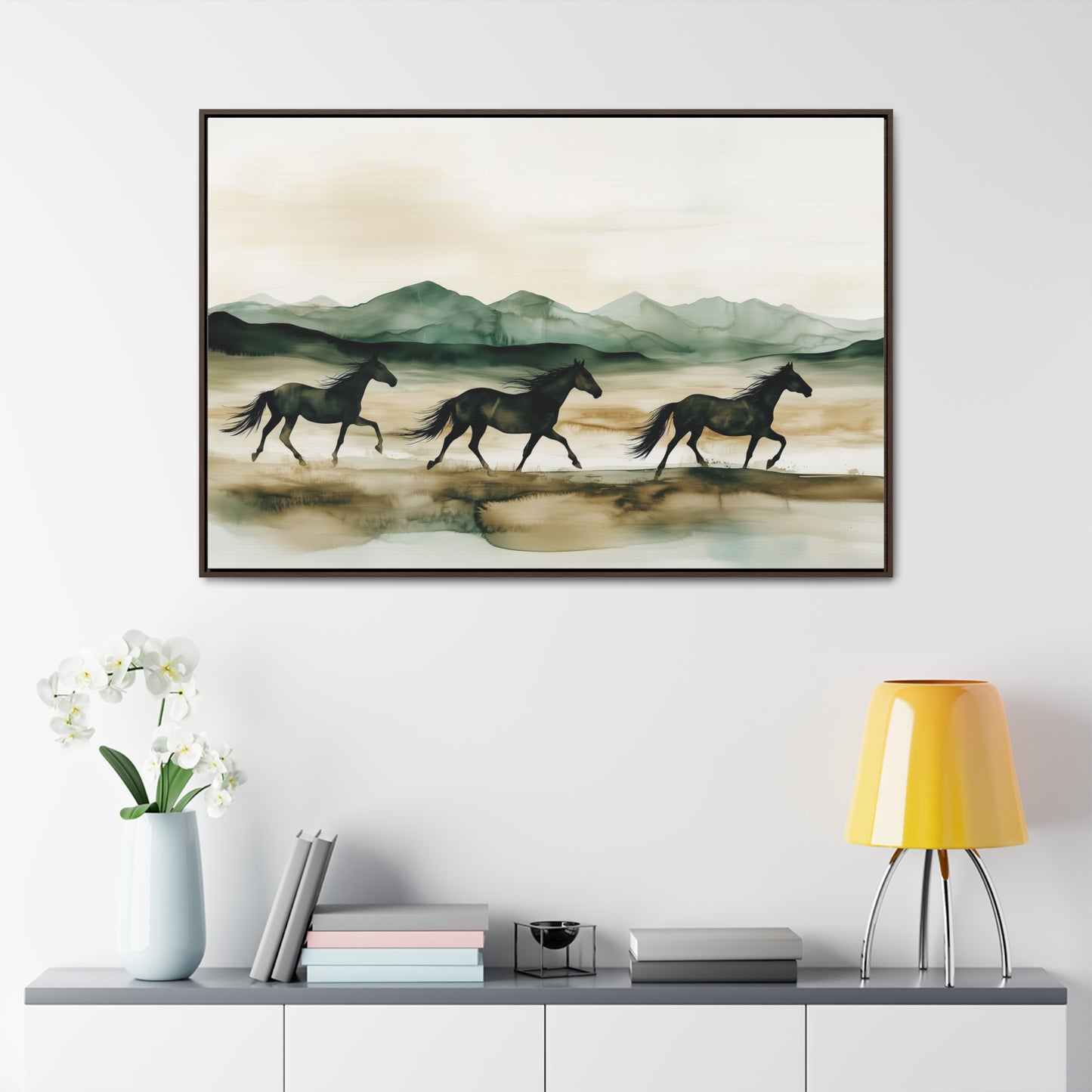 Galloping Horses Canvas Wrap