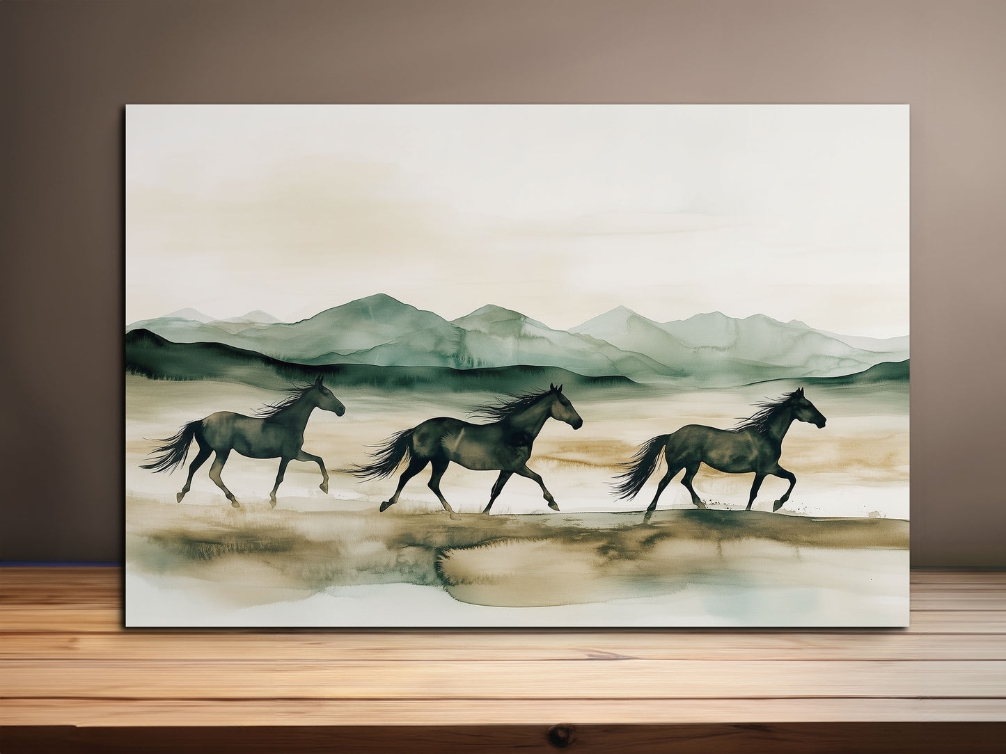 Galloping Horses Canvas Wrap