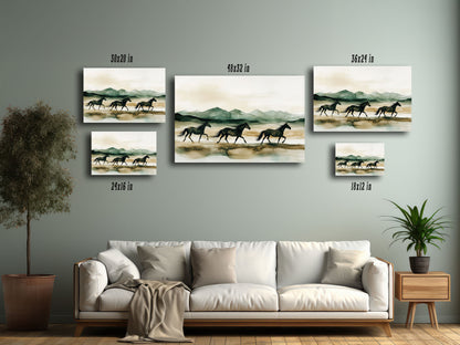 Galloping Horses Canvas Wrap