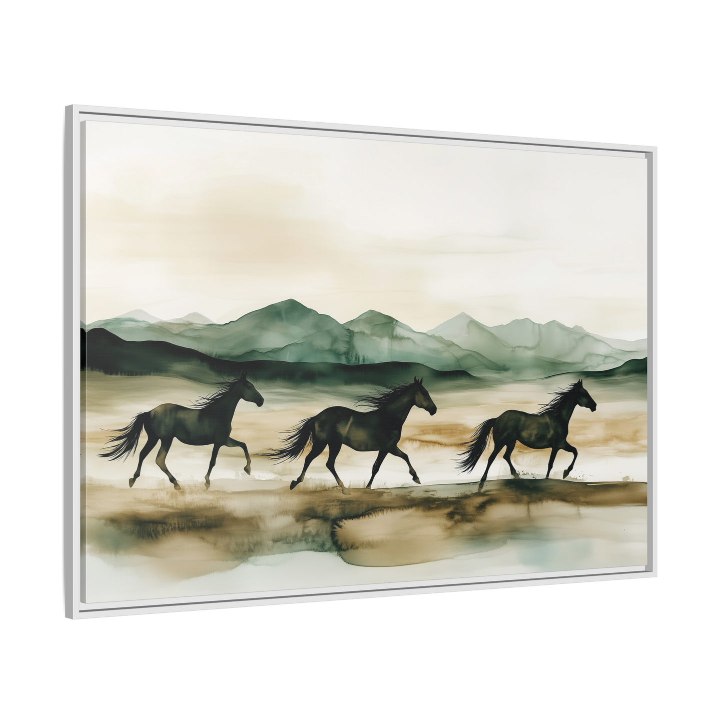 Galloping Horses Canvas Wrap