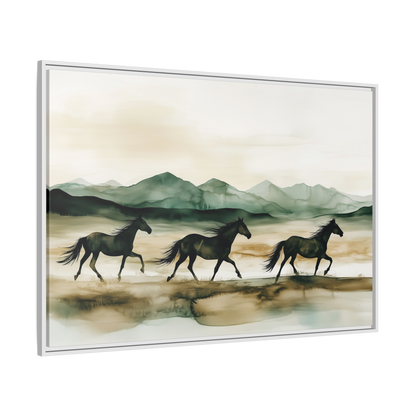 Galloping Horses Canvas Wrap
