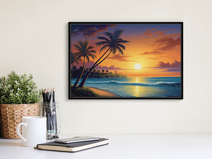 Tropical Sunset Matte Canvas Wrap