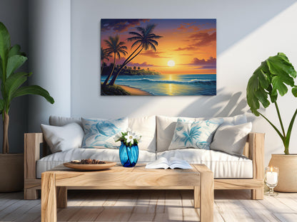 Tropical Sunset Matte Canvas Wrap