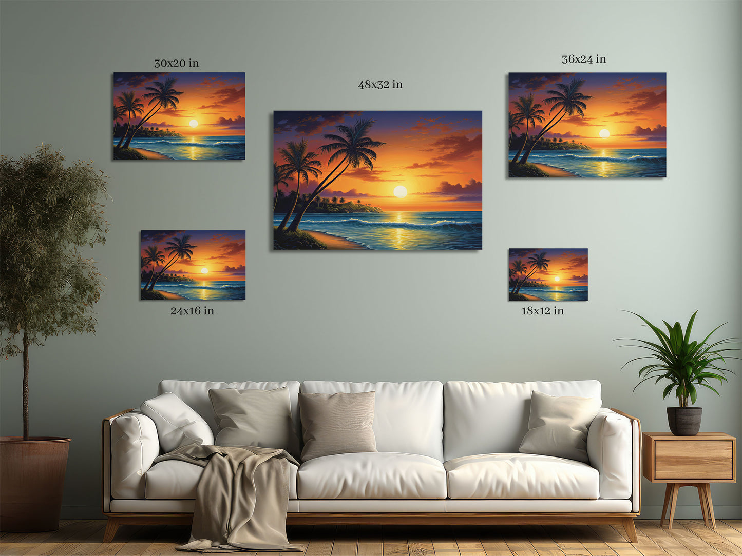 Tropical Sunset Matte Canvas Wrap