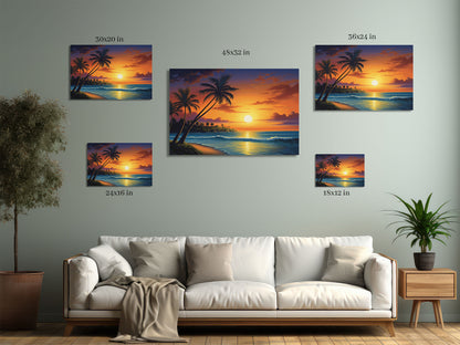 Tropical Sunset Matte Canvas Wrap
