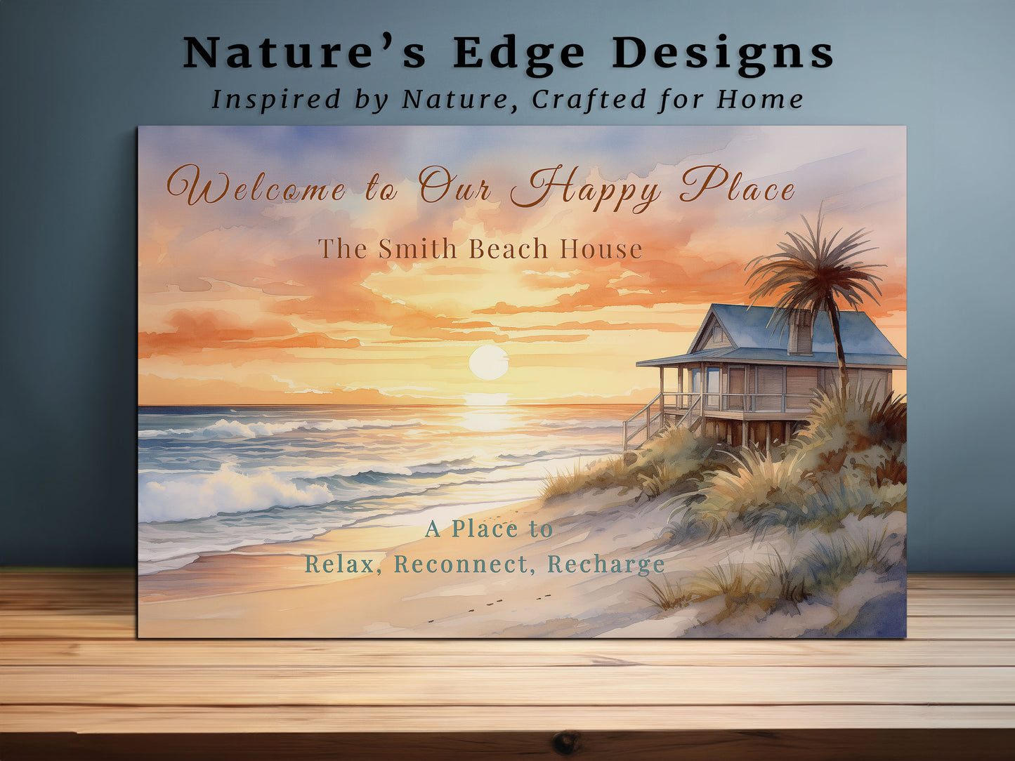 Beach Sunset Custom Canvas Wall Art