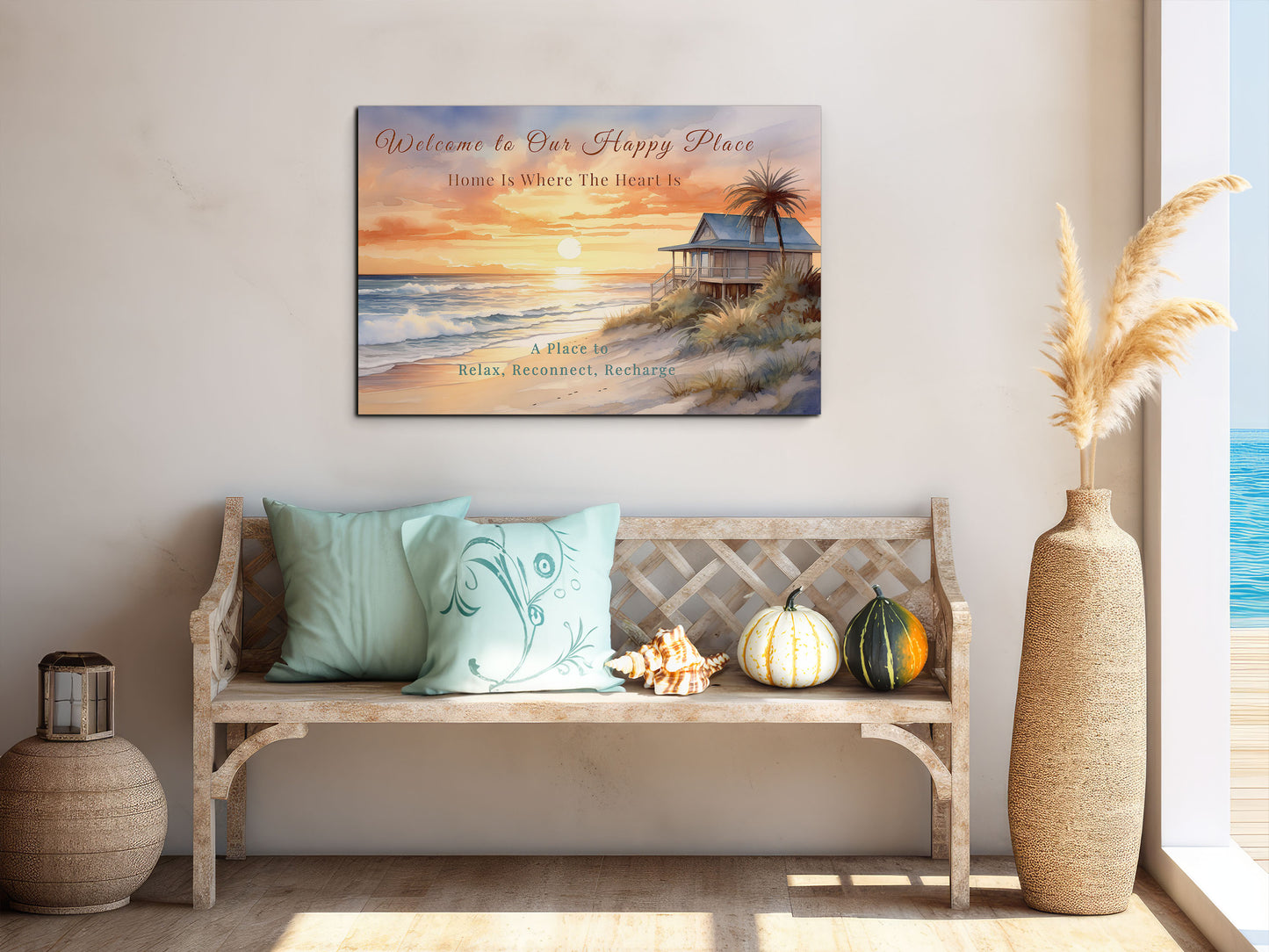 Beach Sunset Custom Canvas Wall Art