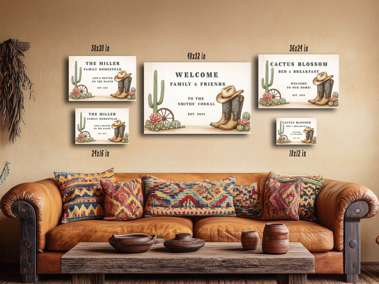 Personalized Rustic Canvas Wall Art