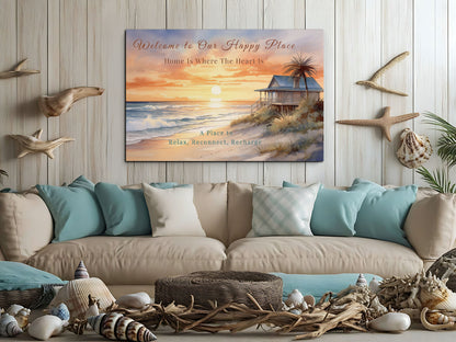 Beach Sunset Custom Canvas Wall Art