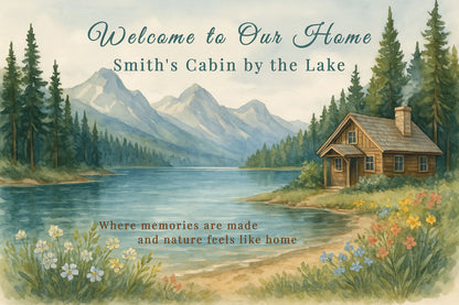 Mountain Memories Personalized Nature Cabin Wall Art