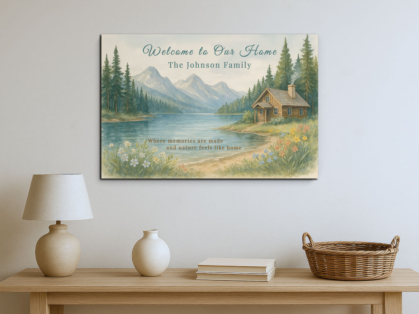 Mountain Memories Personalized Nature Cabin Wall Art