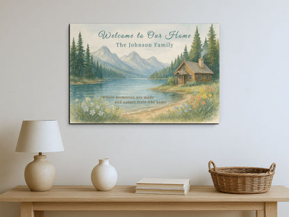 Mountain Memories Personalized Nature Cabin Wall Art