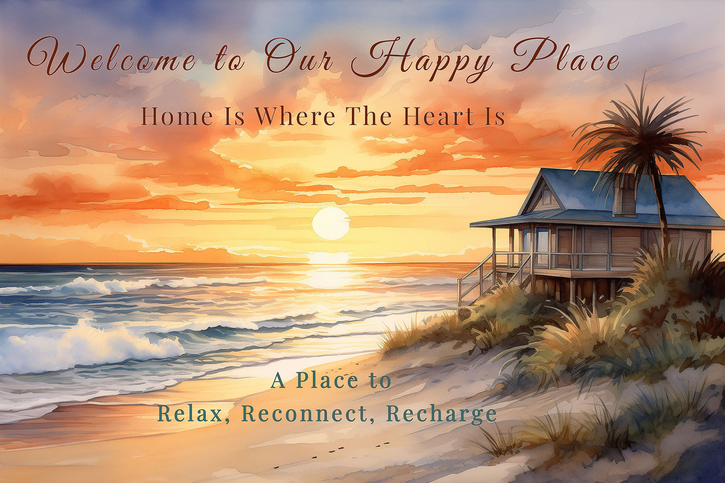 Beach Sunset Custom Canvas Wall Art