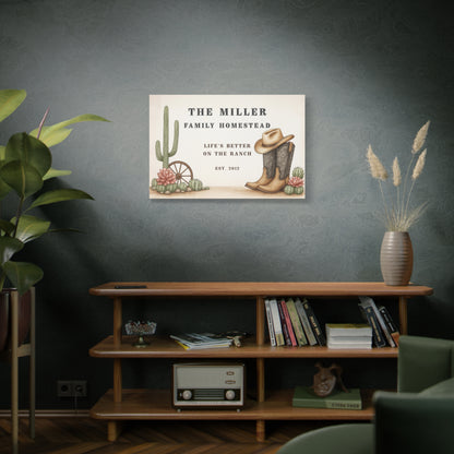 Personalized Rustic Canvas Wall Art