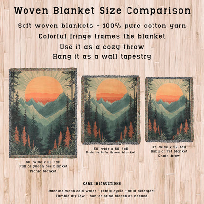 Majestic Mountain Sunset Blanket