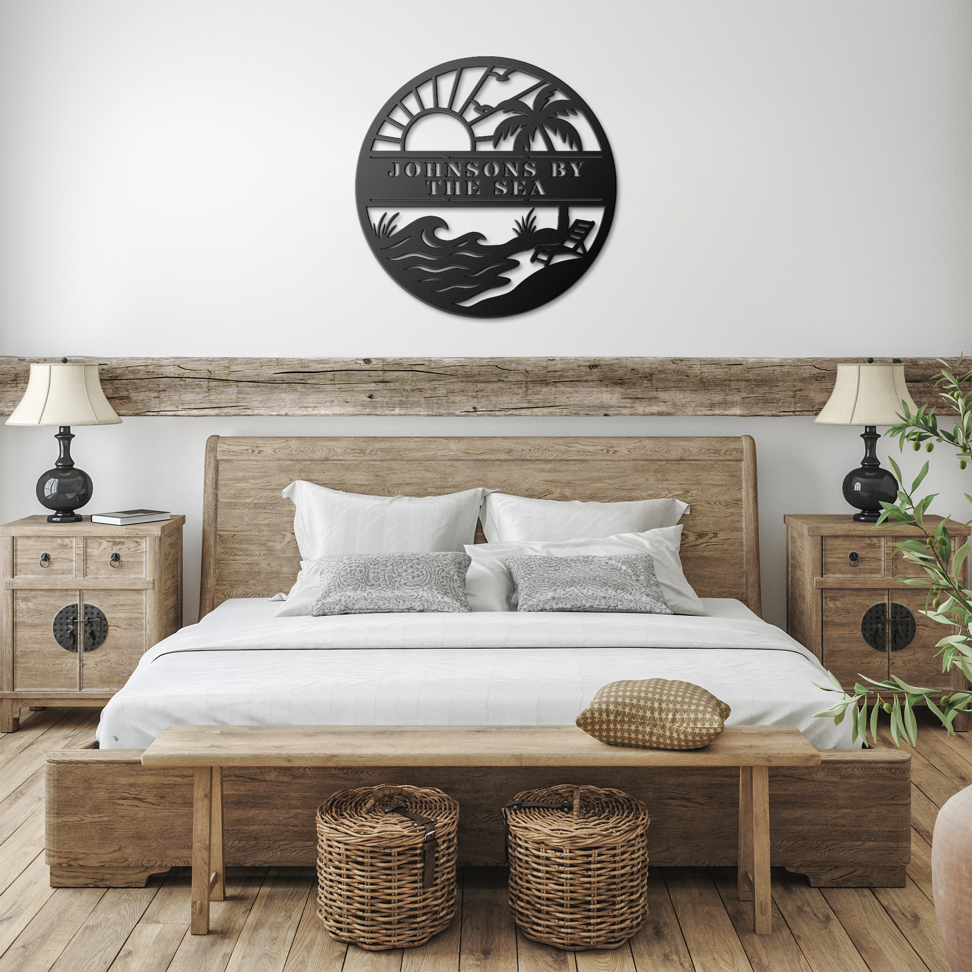 Ocean_Sunrise_Custom_Metal_Sign_Black_Farmhouse_Bedroom_Mockup.png