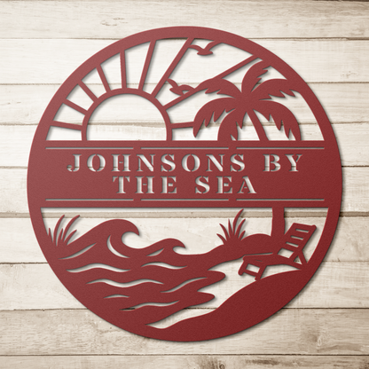 Ocean_Sunrise_Custom_Metal_Sign_Red_Simple_Wood_BKGD_Mockup.png