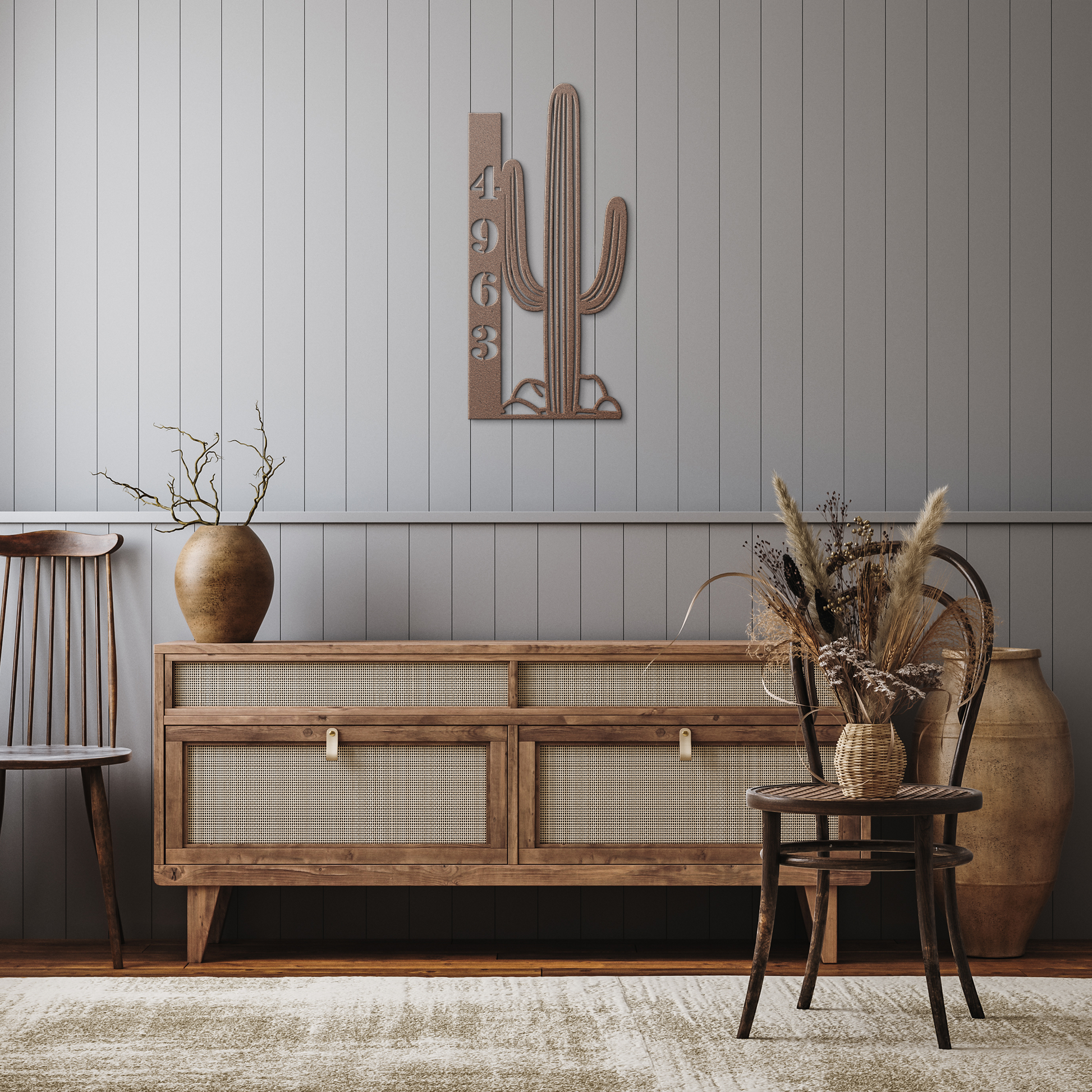 Personalized_Saguaro_Address_Sign_Copper_Rustic_Hallway_Mockup.png