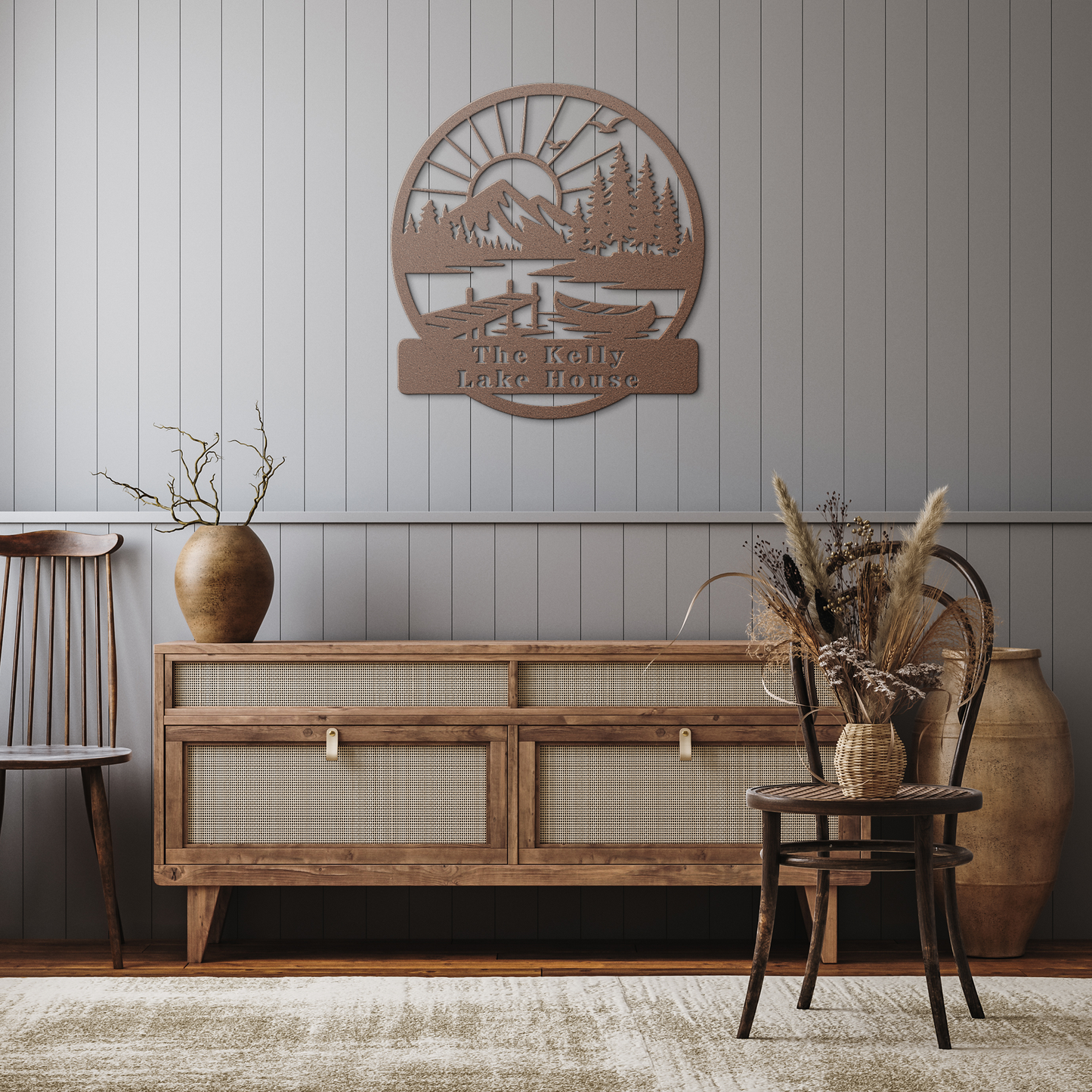 Rustic_Lake_Dock_Custom_Metal_Sign_Copper_Rustic_Hallway_Mockup.png