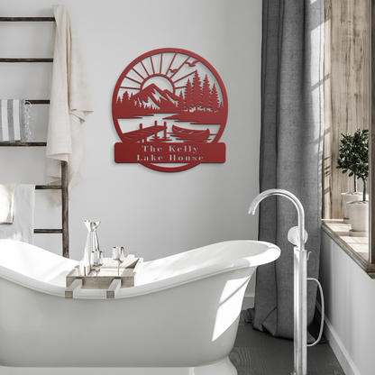Rustic_Lake_Dock_Custom_Metal_Sign_Red_Modern_Bathroom_Mockup.png