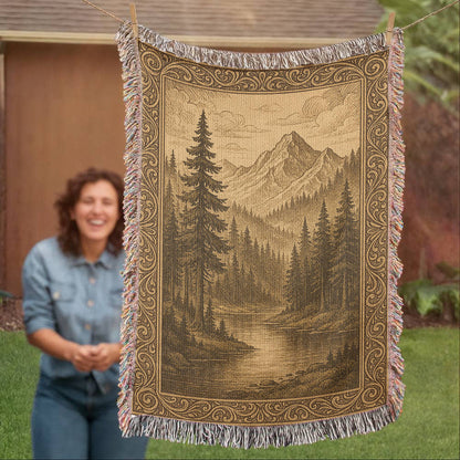 Mountain Serenity Woven Blanket
