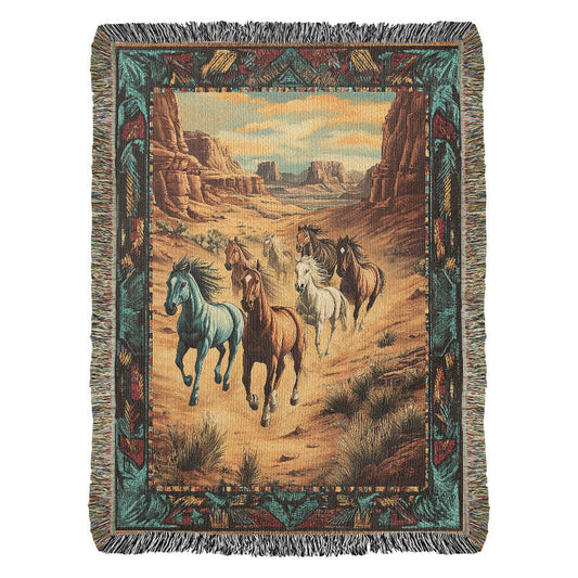 Wild Horses Desert Blanket