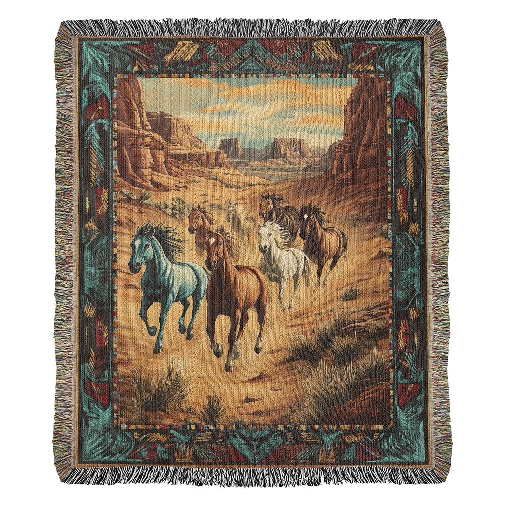 Wild Horses Desert Blanket