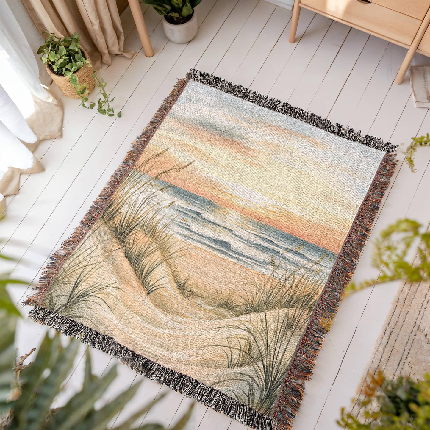 Coastal Sunset Dunes Blanket